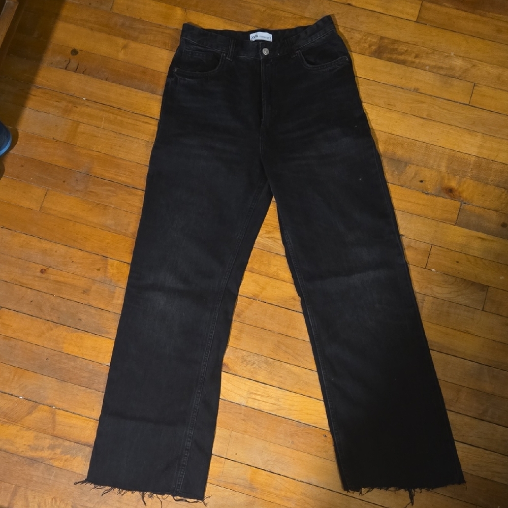 Zara Straight Leg Raw Hem